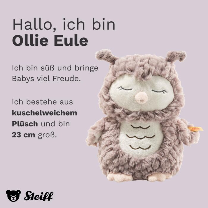 Steiff Kuscheltier Ollie Eule, Süßes Stofftier, Jungen, Mädchen & Babys ab 0 Monaten, Friends, PlüschtierBeige – Bild 6