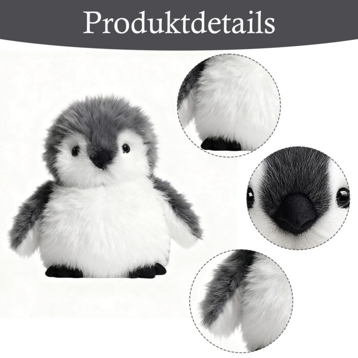 JcvPot Pinguin Kuscheltier, Weiches Stofftier Für Kinder Und Babys, Kuscheltier Pinguin Plüschtierüschtier – Bild 6
